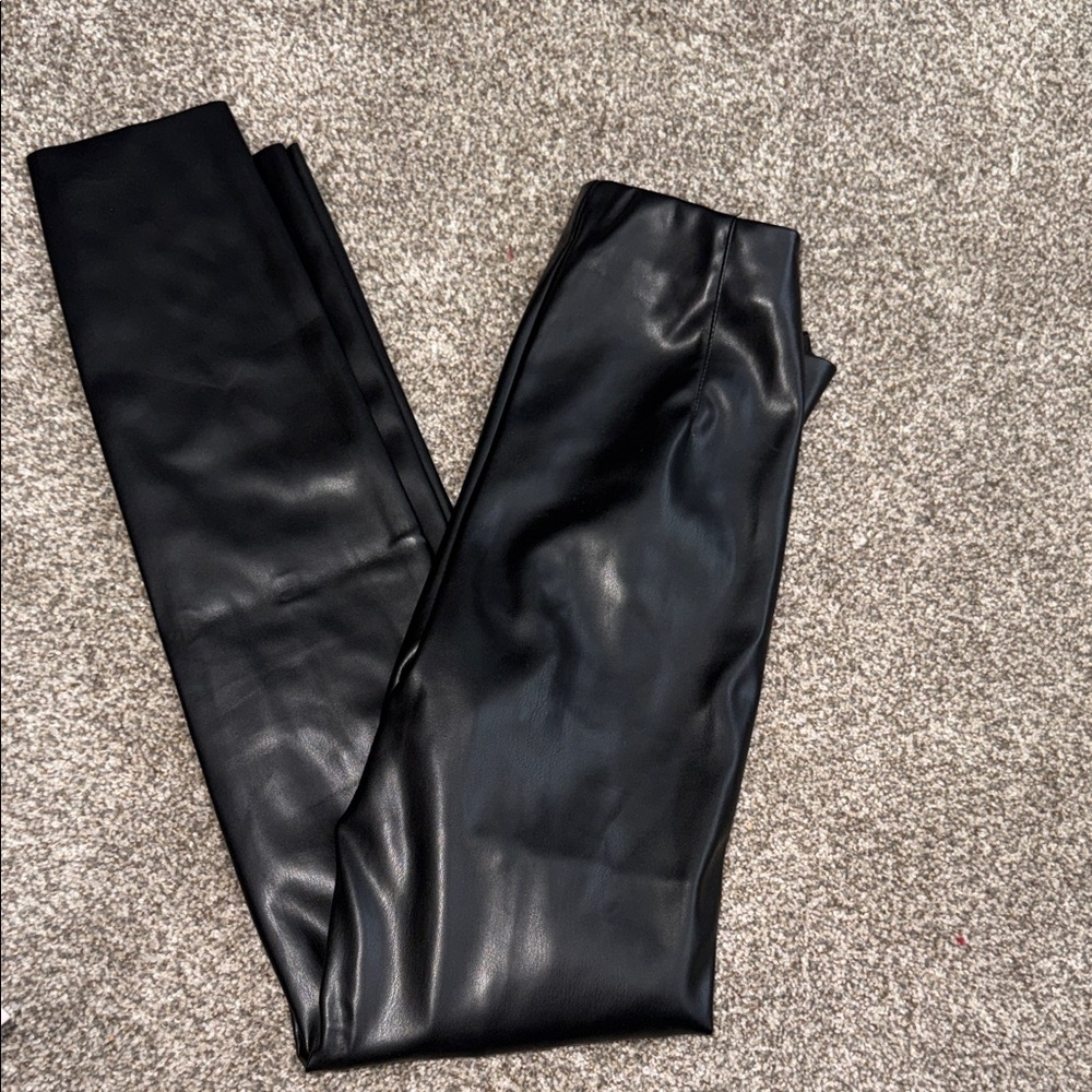 Vici Black Faux Leather Skinny Pants
